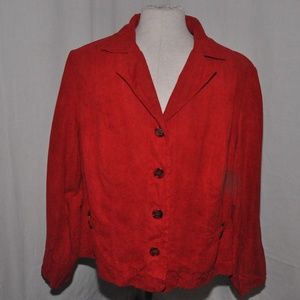 R.E.Q. Woman 4 Button Red Jacket Size 22/24